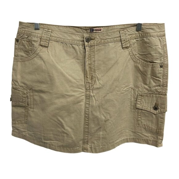 Faded Glory Womens Plus Cargo Skirt 20W Valley Tan Cotton Casual Utility Style - Picture 1 of 10